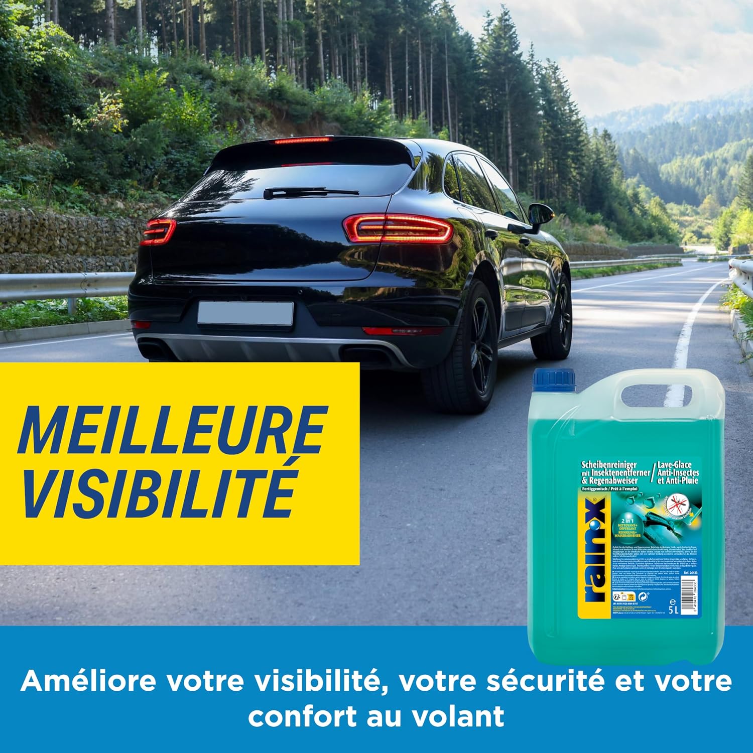 Detalle 2 de Rain-X Lave-Glace Anti-Insectes et Anti-Pluie – 5L Vert