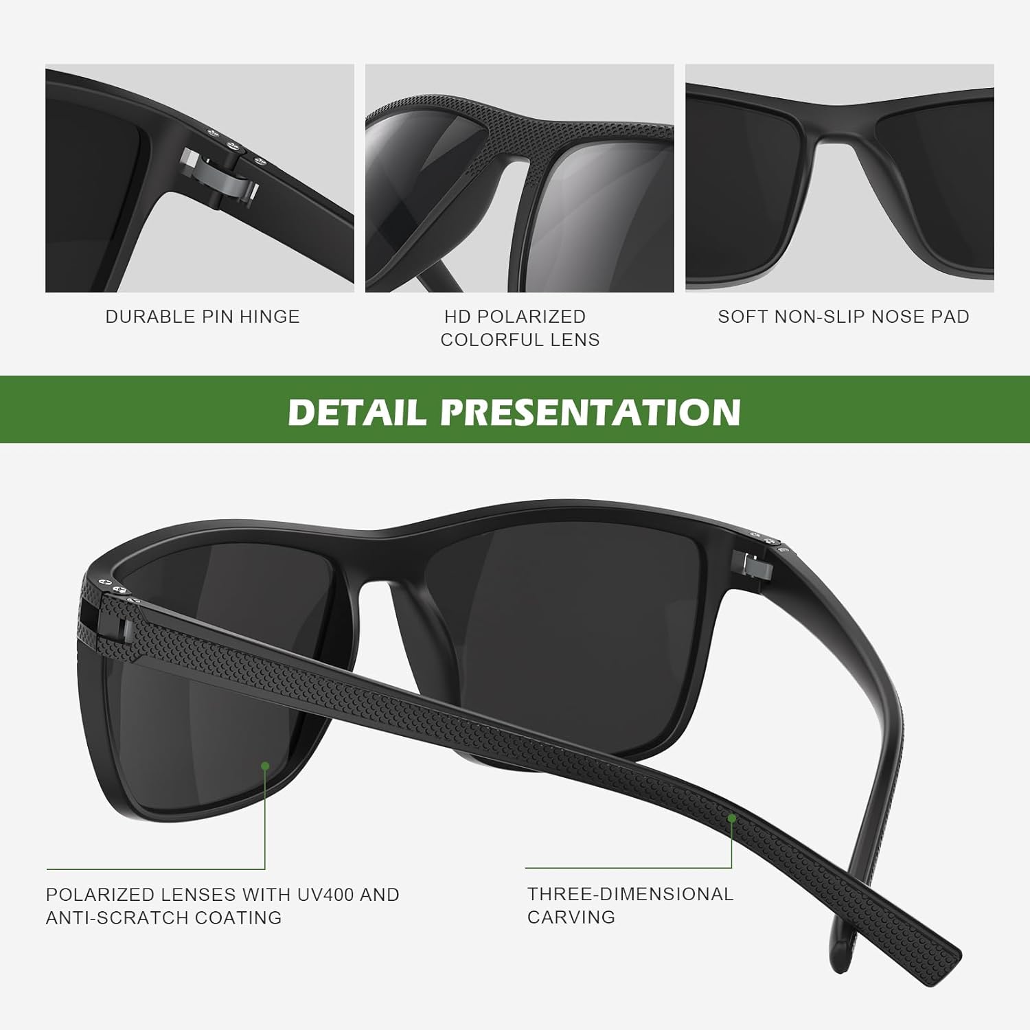 Detalle de Fanshen Polarized Sunglasses for Men 🕶