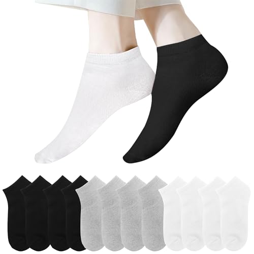 Detalle de Lakpoau Lot Chaussettes Femme 12 Paires – Chaussettes Basses Coton Respirantes pour Femme et Homme