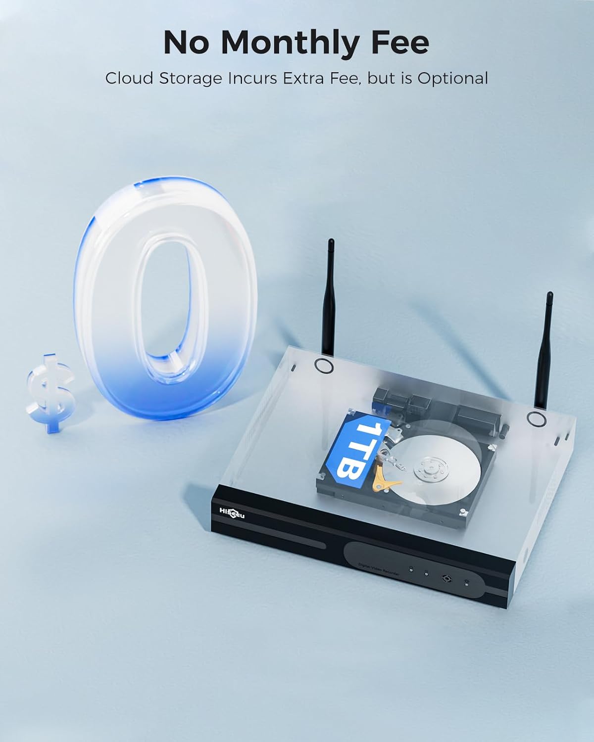 Thumbnail 5 de [100ft] Hiseeu Wireless WiFi Security Camera System: 16-Channel 4K NVR with 4 Outdoor Cameras