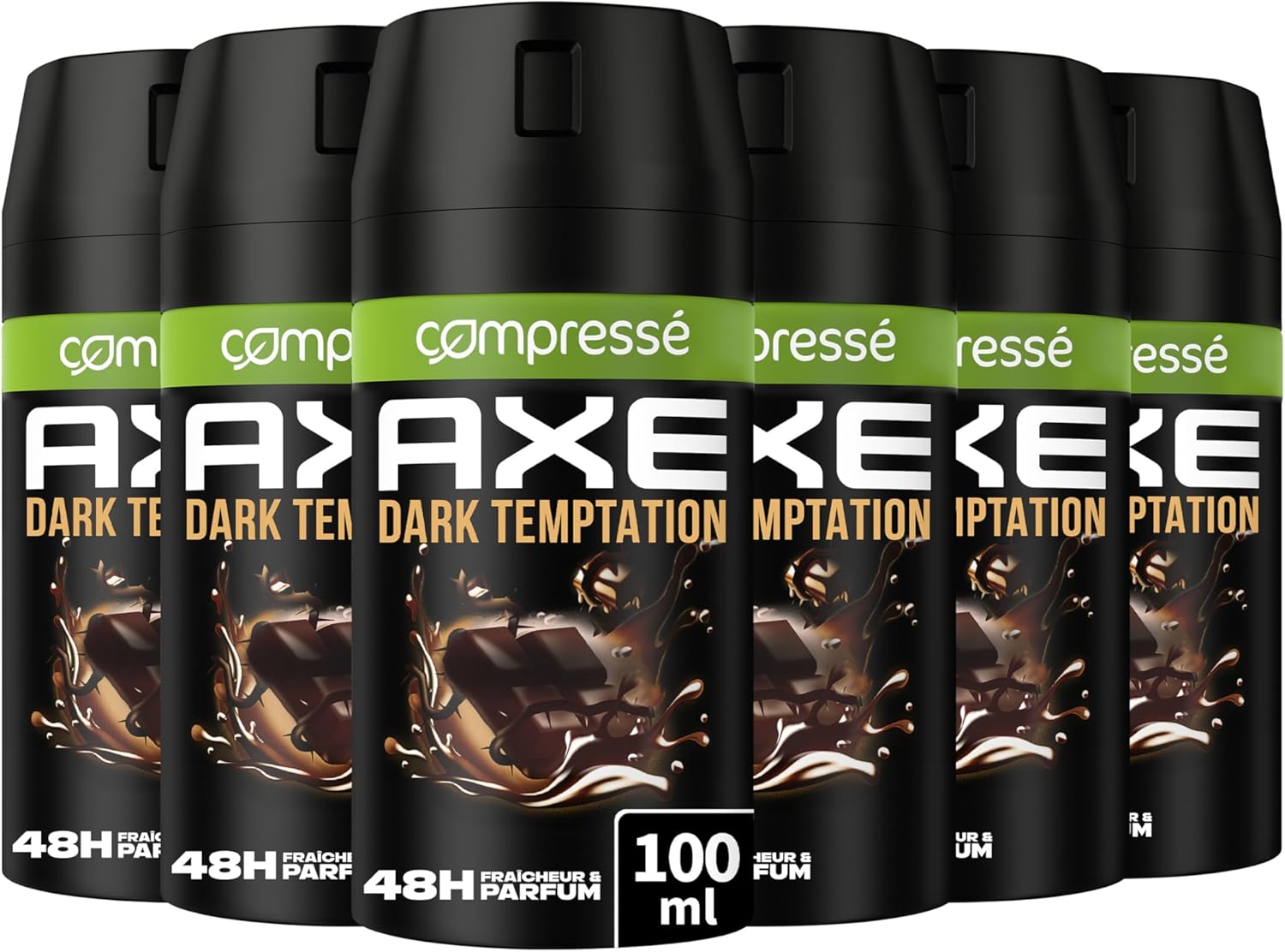 AXE Suprême Déodorant Compressé Dark Temptation 48h – Lot 6x100 ml
