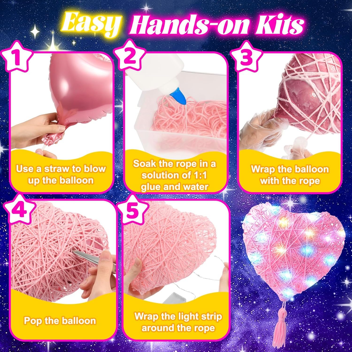 Detalle 2 de Hapikids 3D String Art Kit for Kids age 9