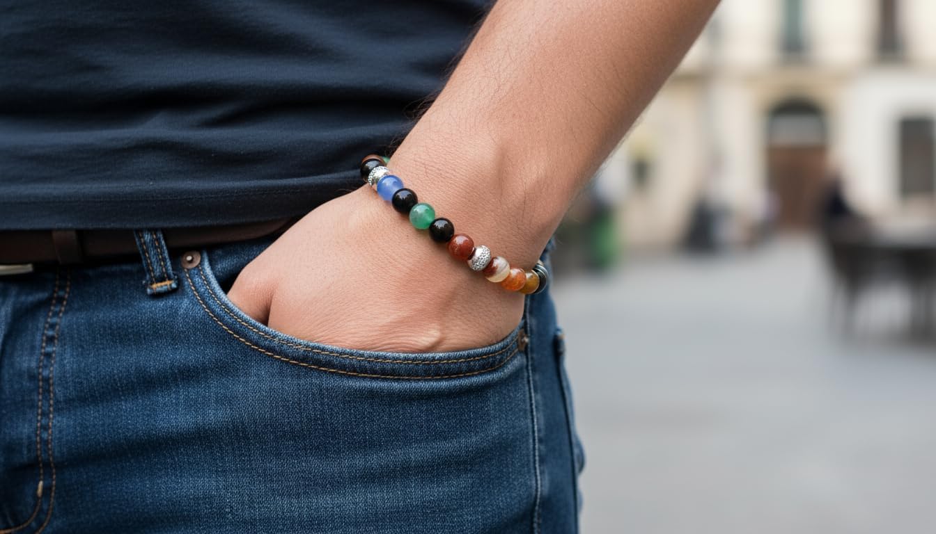 Thumbnail 4 de 10:10 Bracciale Agata multicolore 21 cm
