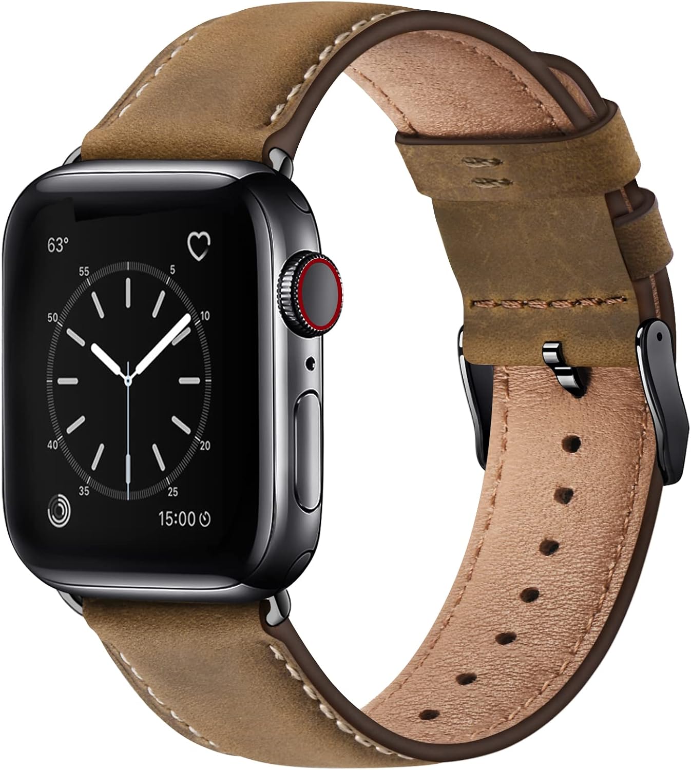 Detalle de WFEAGL Leather Strap for Apple Watch 44-49mm