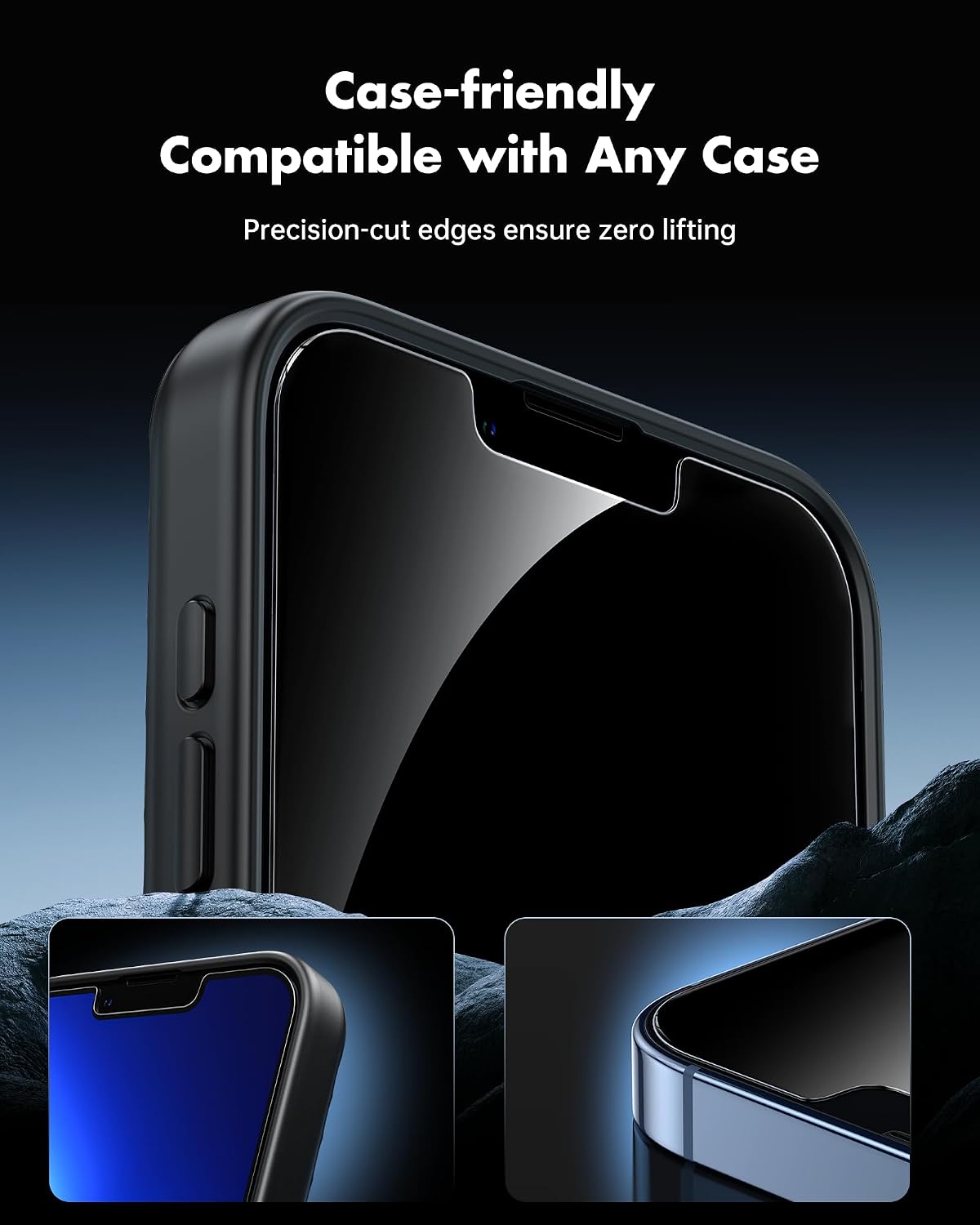 Thumbnail 5 de UNBREAKcable Verre Trempé Anti-Espion 28° pour iPhone 14/13/13 Pro (6,1'') — Lot de 2 avec cadre de montage