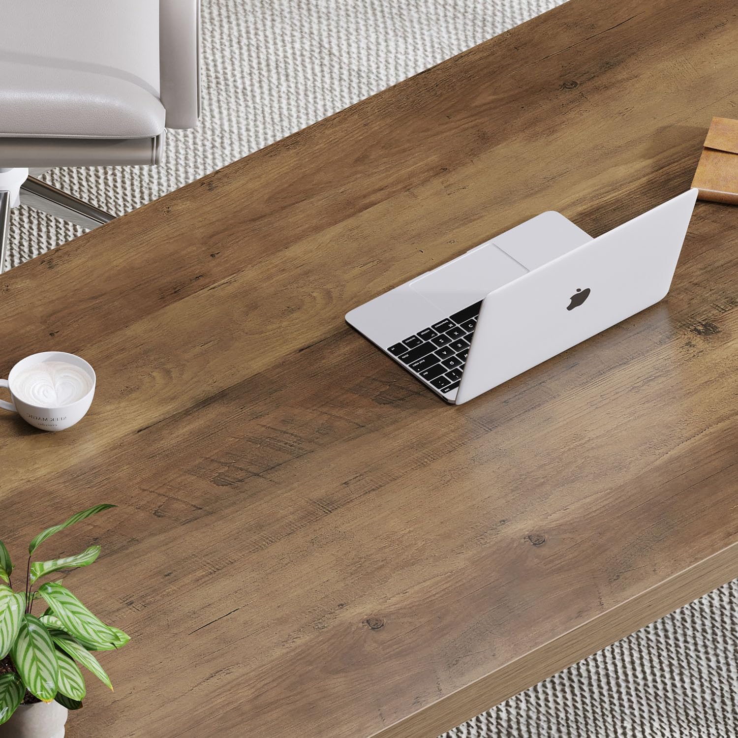 Thumbnail 3 de IBF Scrivania rustica per computer in legno e metallo, 152 cm di piano di lavoro