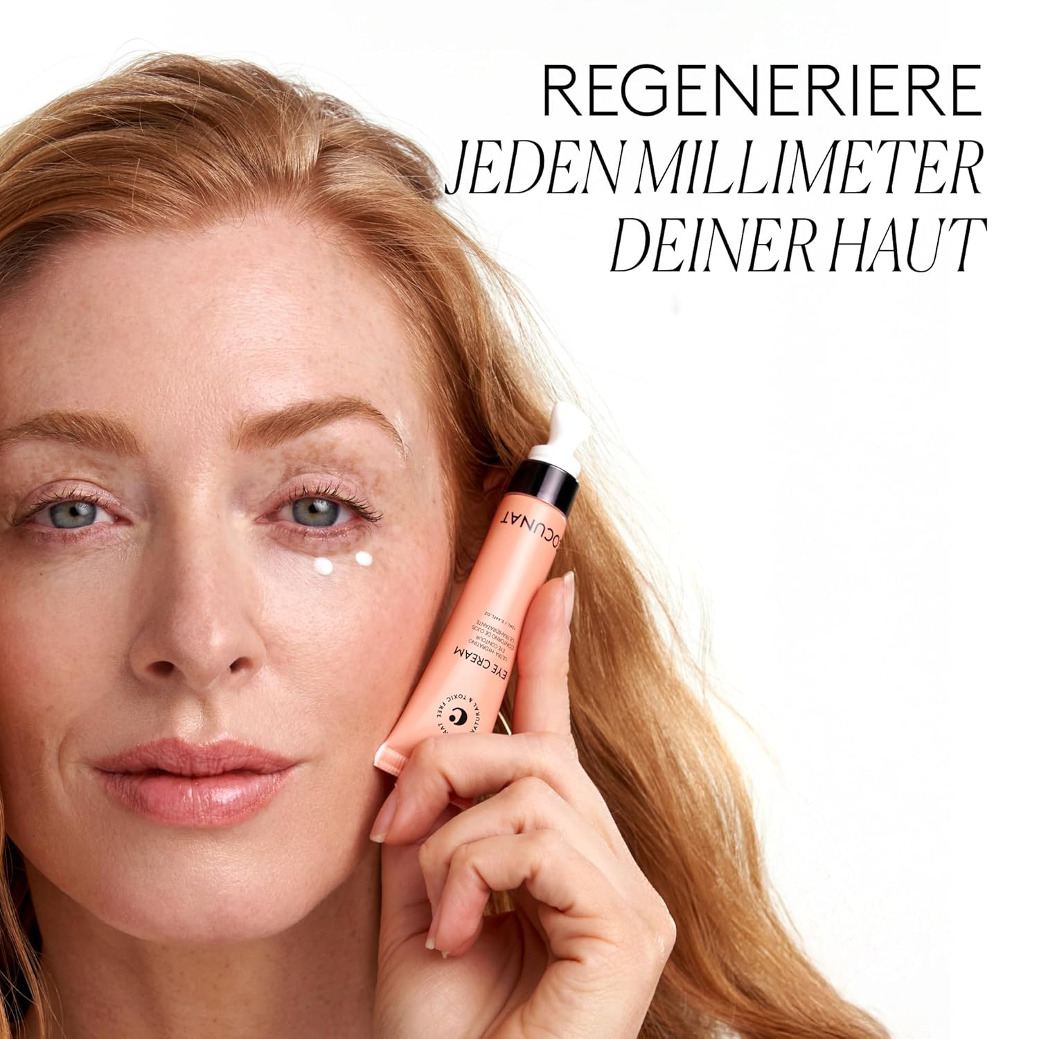 Detalle de COCUNAT Augencreme mit Koffein & Hyaluronsäure (13 ml) und kaltem Keramikapplikator gegen Augenringe