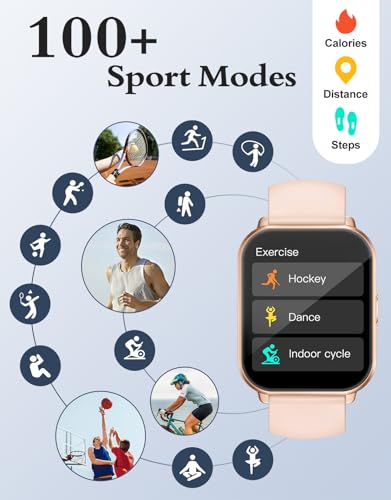 Detalle de RUIMEN Montre Connectée Femme – Écran AMOLED 1.83'', musique intégrée, IP68 et 113 modes sportifs