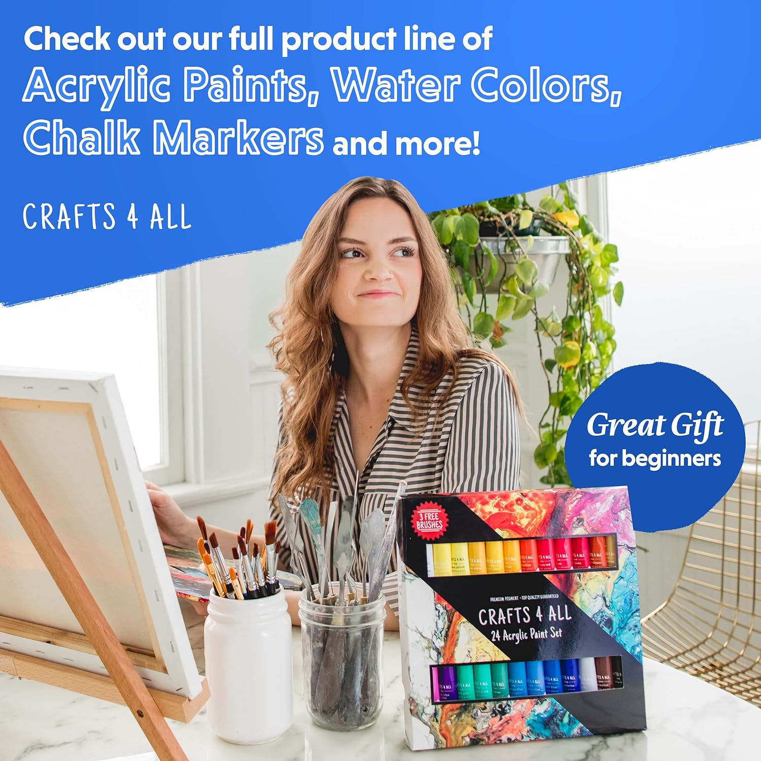 Thumbnail 6 de Crafts 4 ALL Acrylic Paint Set (24 acrylic paints) with non-toxic, vibrant colours