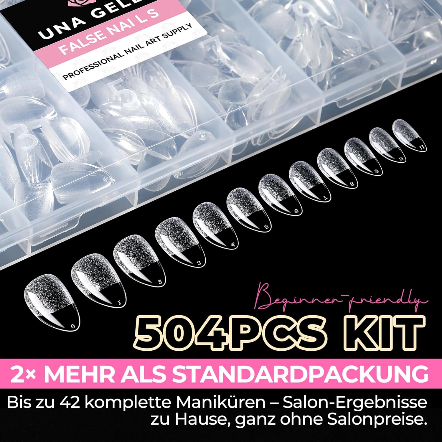 Thumbnail 5 de UNA GELLA Mandel-Nageltips, 504 Stück ⚙