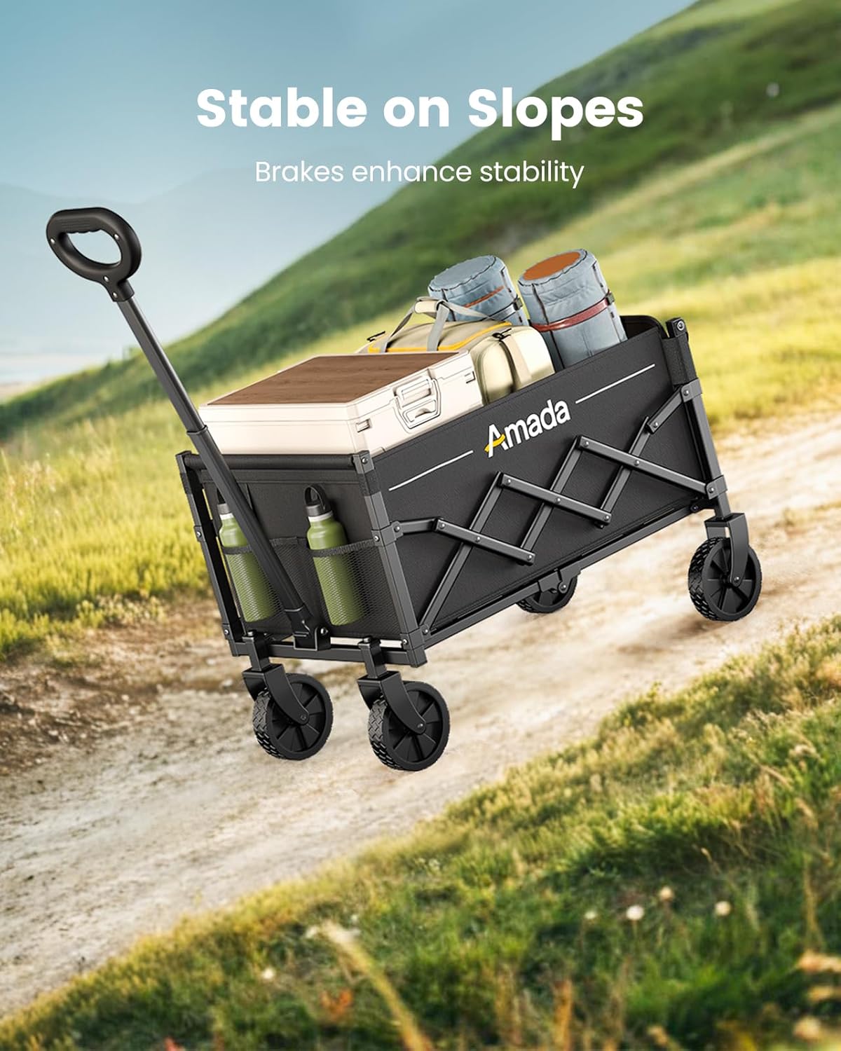 Thumbnail 4 de 90L Festival Trolley: Folding Wagon with 360 lbs Load and Expandable Storage