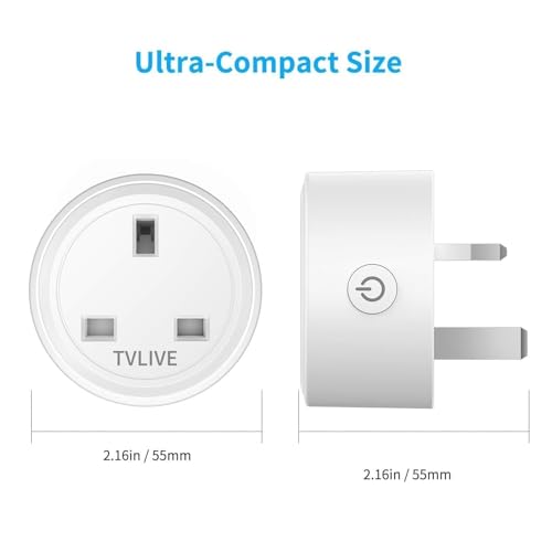Thumbnail 8 de TVLIVE Smart Plug 2 Pack: Alexa & Google Home Voice Control, Energy Monitoring, 2.4GHz Wi‑Fi, UK Plug