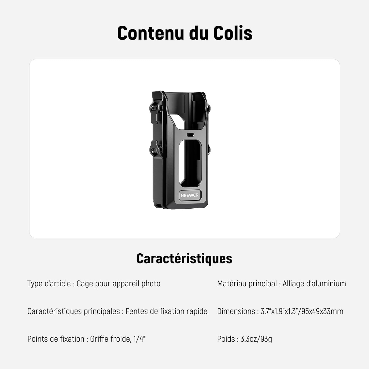 Thumbnail 6 de NEEWER Cage Pocket 3 – cage tout-en-un en alliage d’aluminium pour DJI Osmo Pocket 3