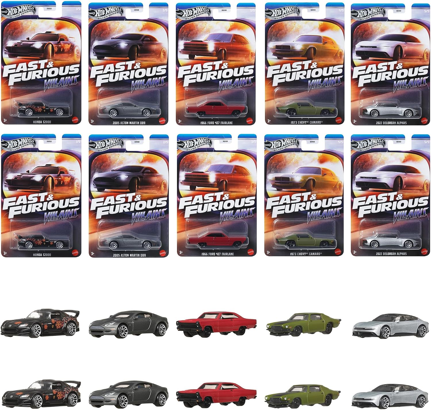 Detalle de Hot Wheels HNR88-986J ワイルド・スピード ヴィランズ ミニカー10台セット 1/64
