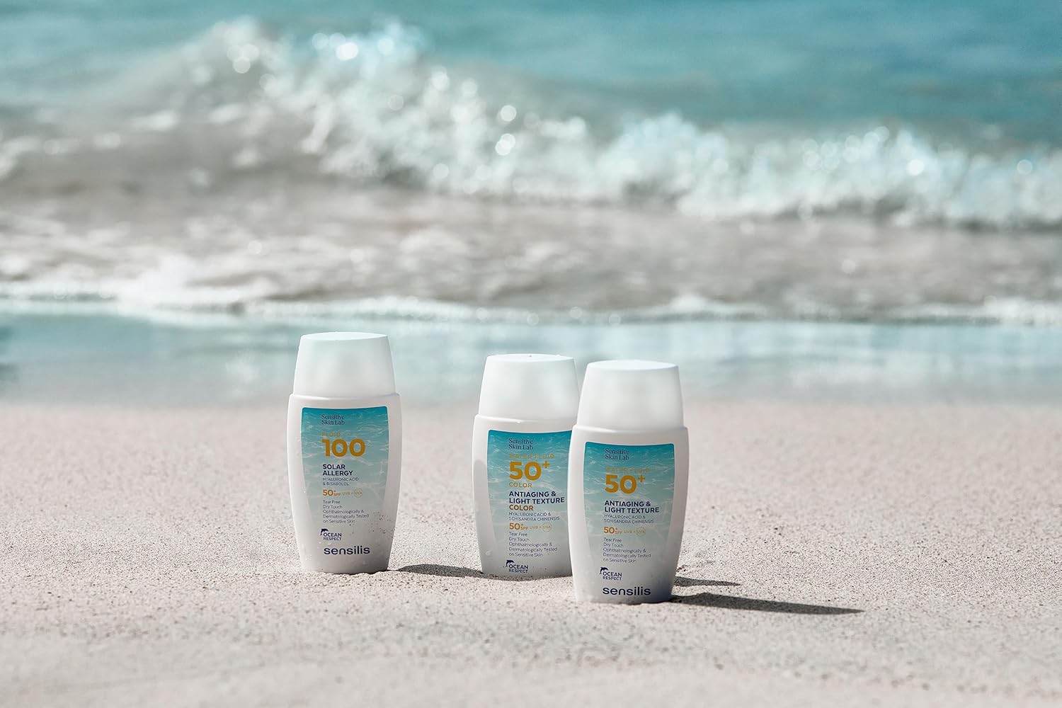 Detalle 1 de Sensilis Fluid 100 Solar Allergy SPF50+ – ultraleichter UV-Schutz mit Hyaluronsäure (40 ml)