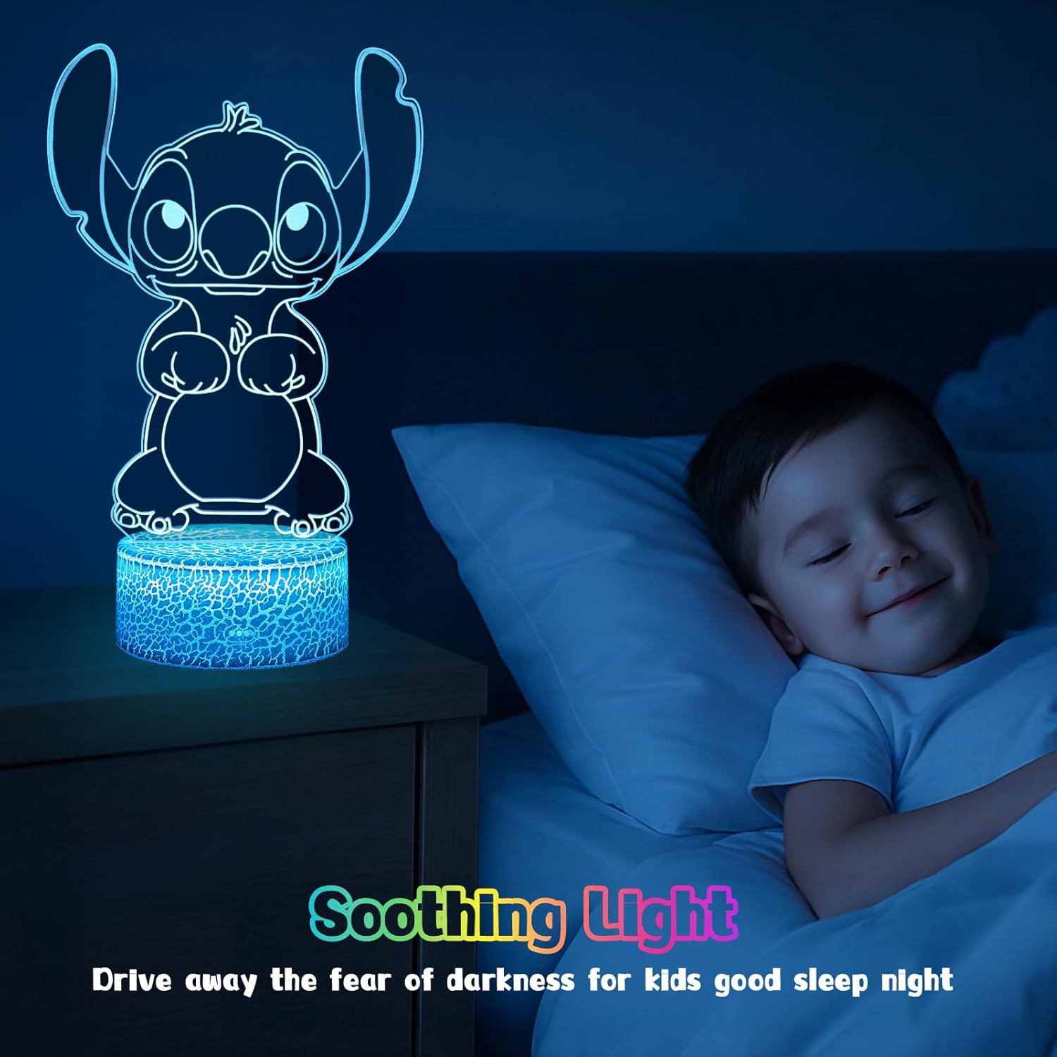Thumbnail 4 de Stitch Lamp (2 Patterns) – 3D LED Night Light for Girls’ Room