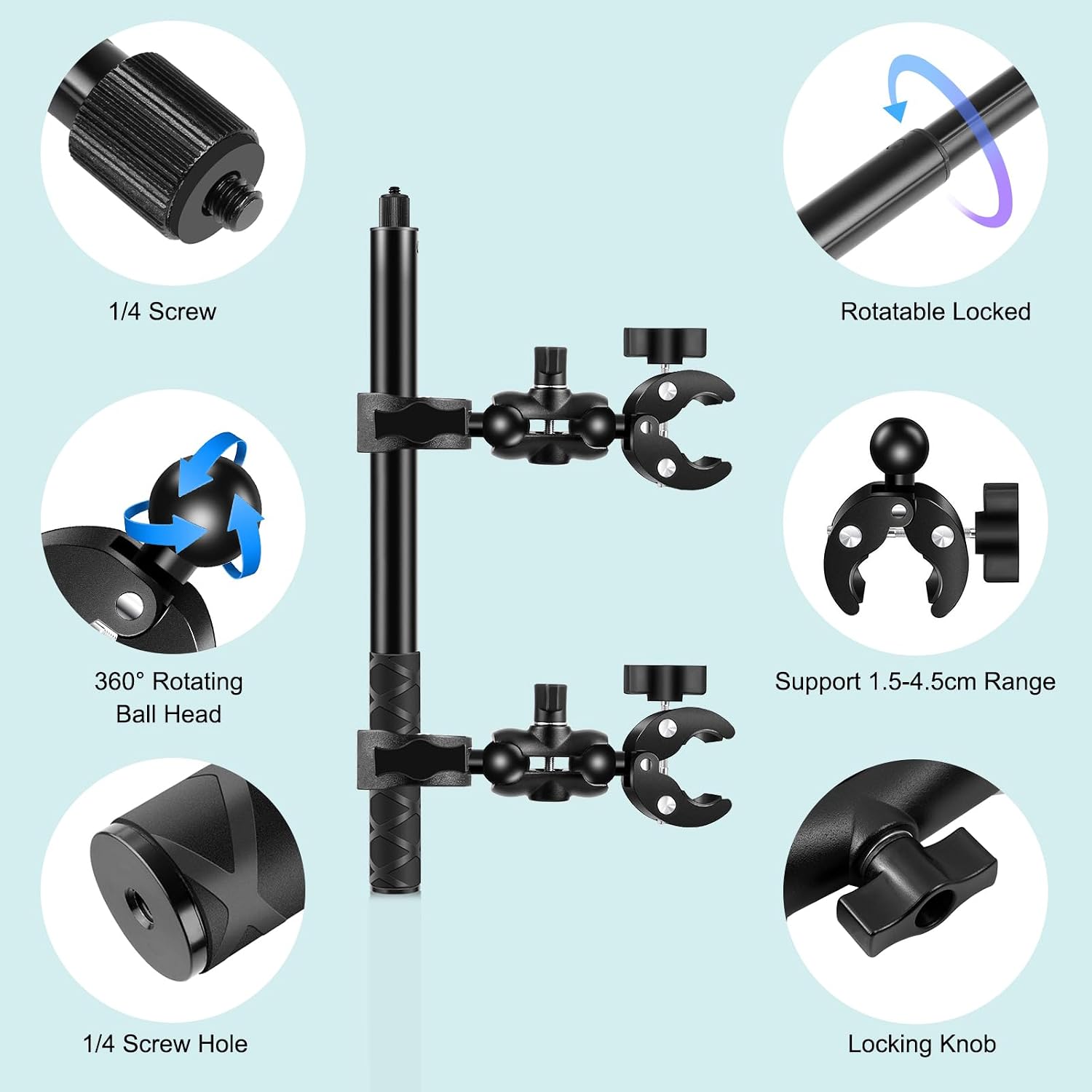 Detalle 2 de PULUZ Insta 360 Motorcycle Mount kit 150cm
