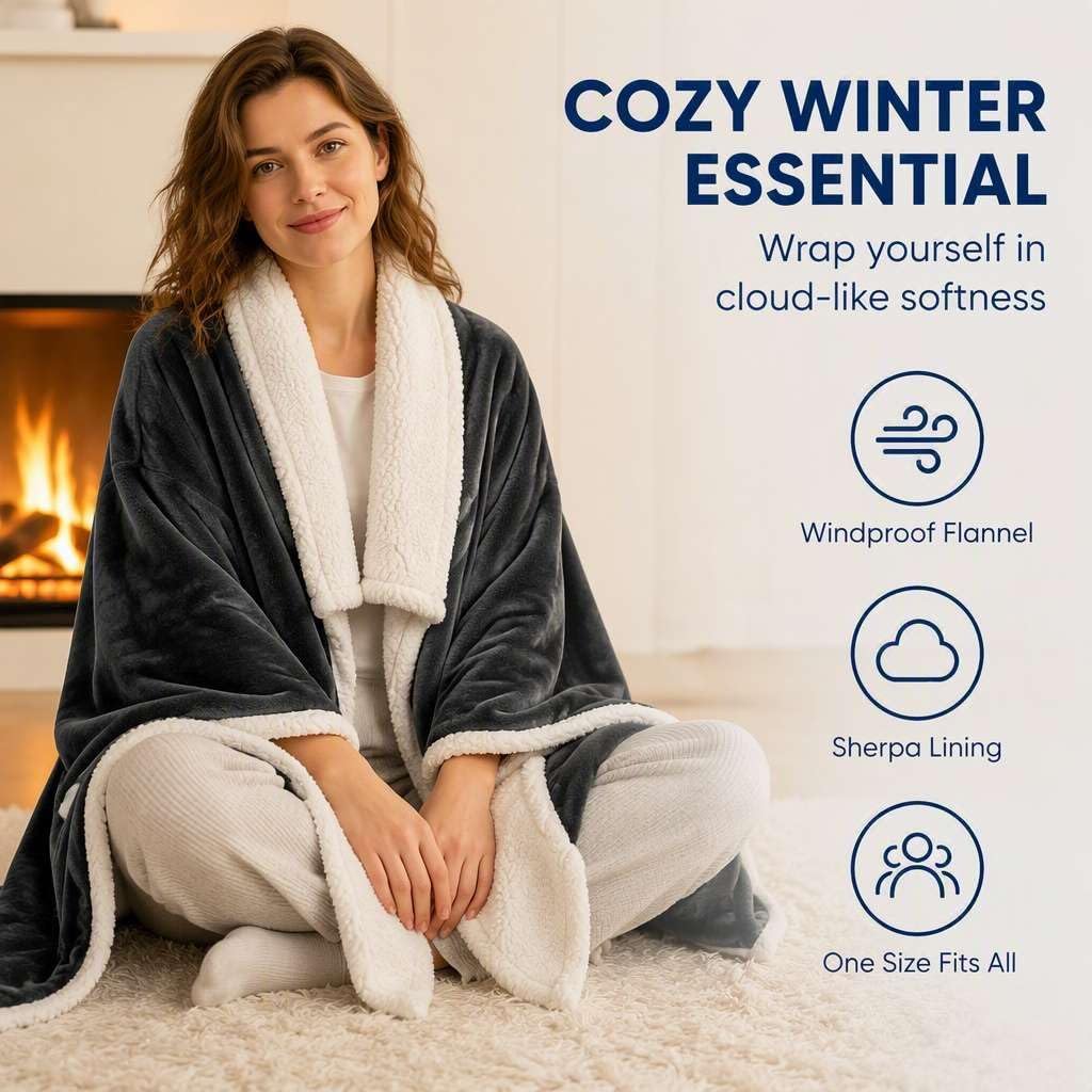 Detalle de Qosneoun 12564548 Wearable Heated Blanket with Sleeves, Foot Pockets and 9 Heat Levels