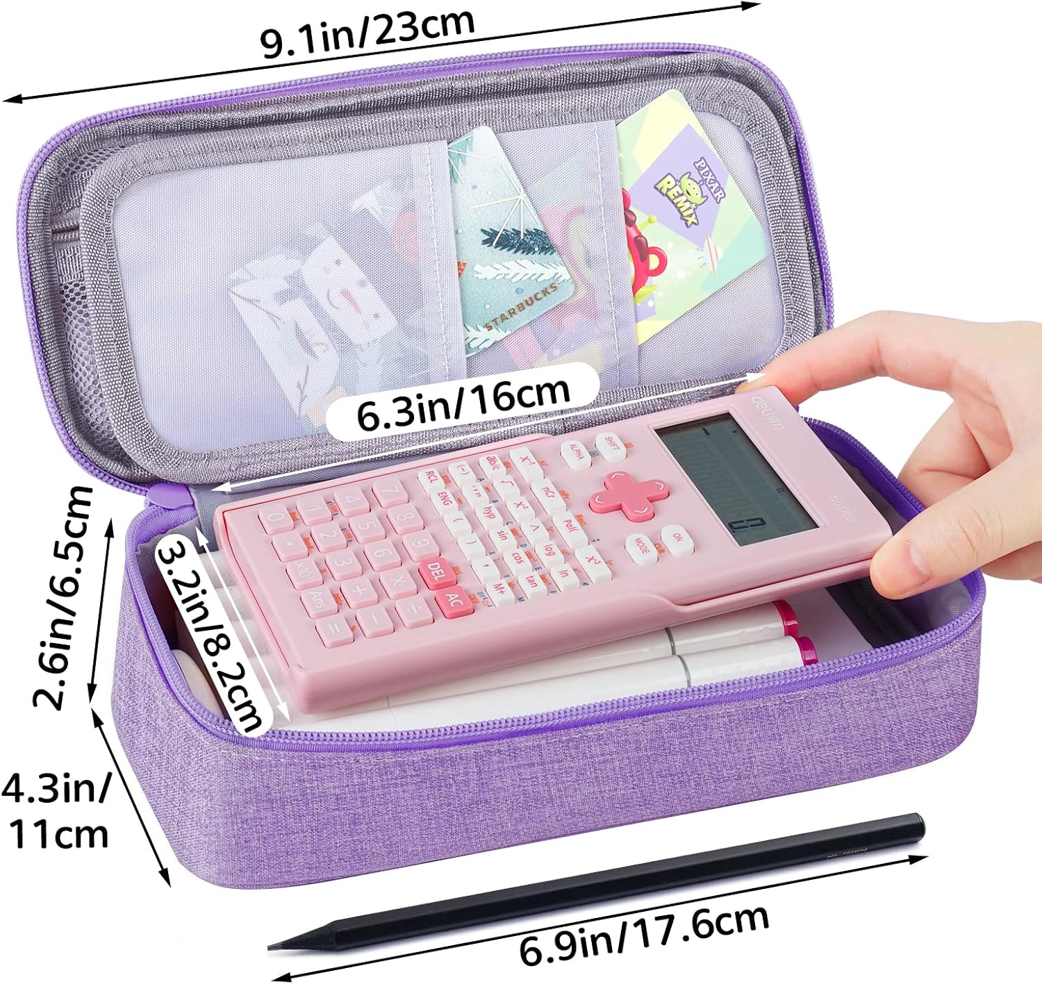 Thumbnail 4 de WEMATE Federmäppchen mit 5 Fächern (ca. 9 × 4,3 × 2,4 in) – großer Pencil-Case mit Reißverschluss