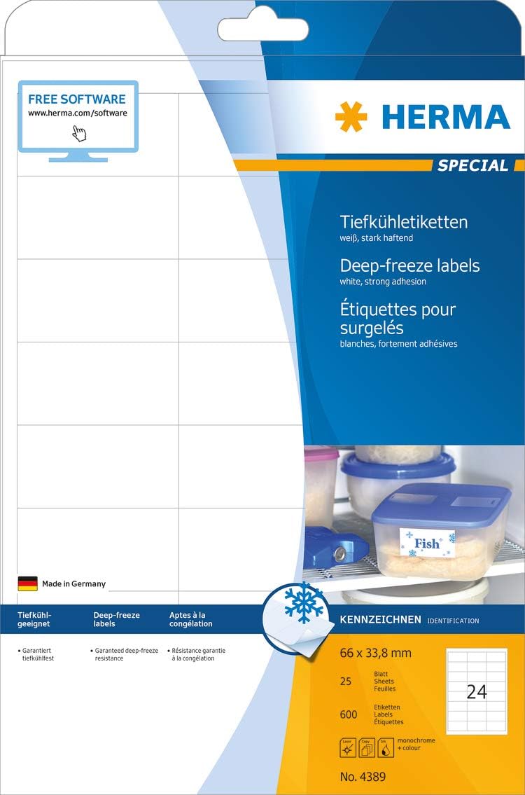 Thumbnail 2 de Herma 4389 – Étiquettes pour surgelés 66 x 33,8 mm sur format A4 (blanc)