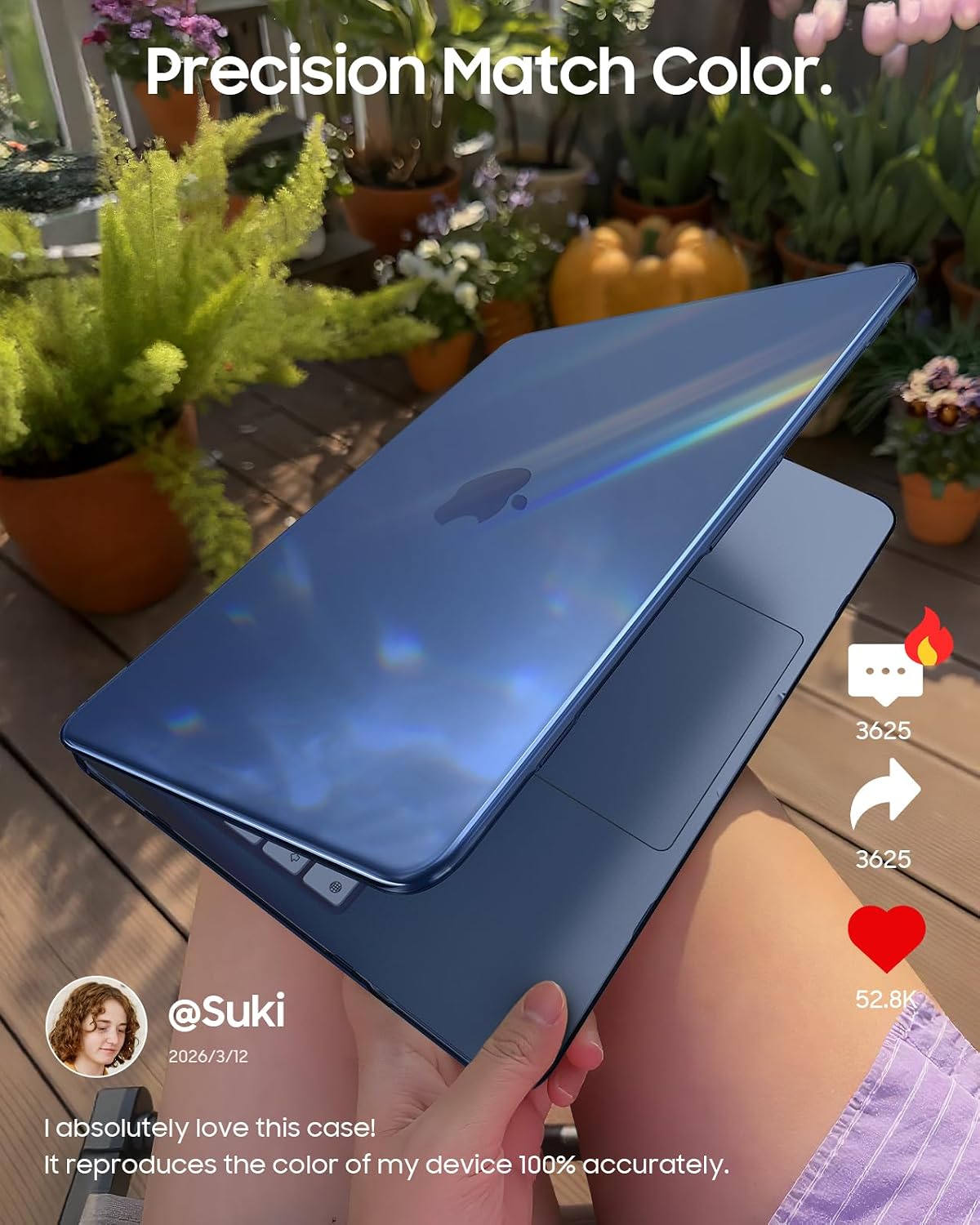 Detalle de FINTIE Crystal Indigo Case for MacBook Neo 13-inch (2026) A18 Pro Chip – Model A3404