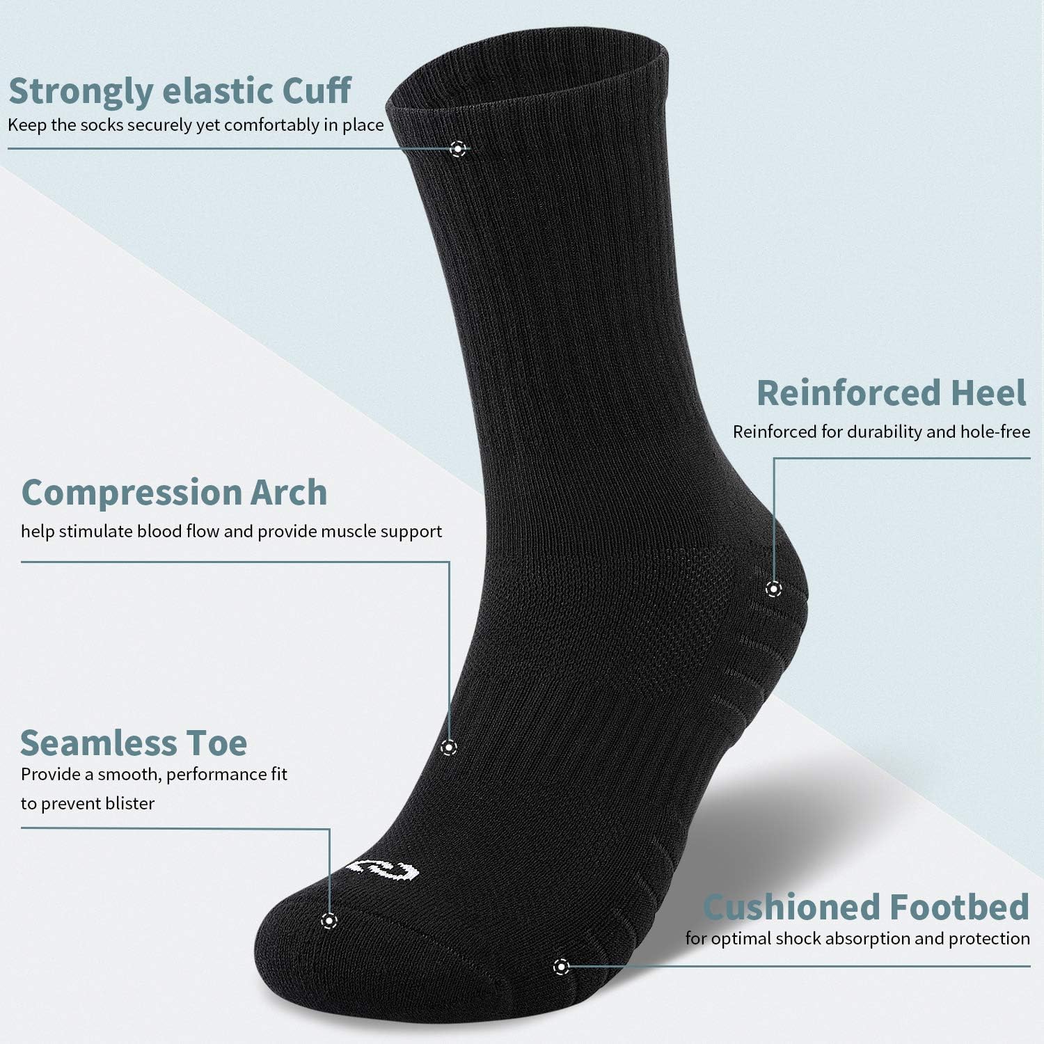 Thumbnail 3 de coskefy Thick Cushion Walking Socks 6 Pairs