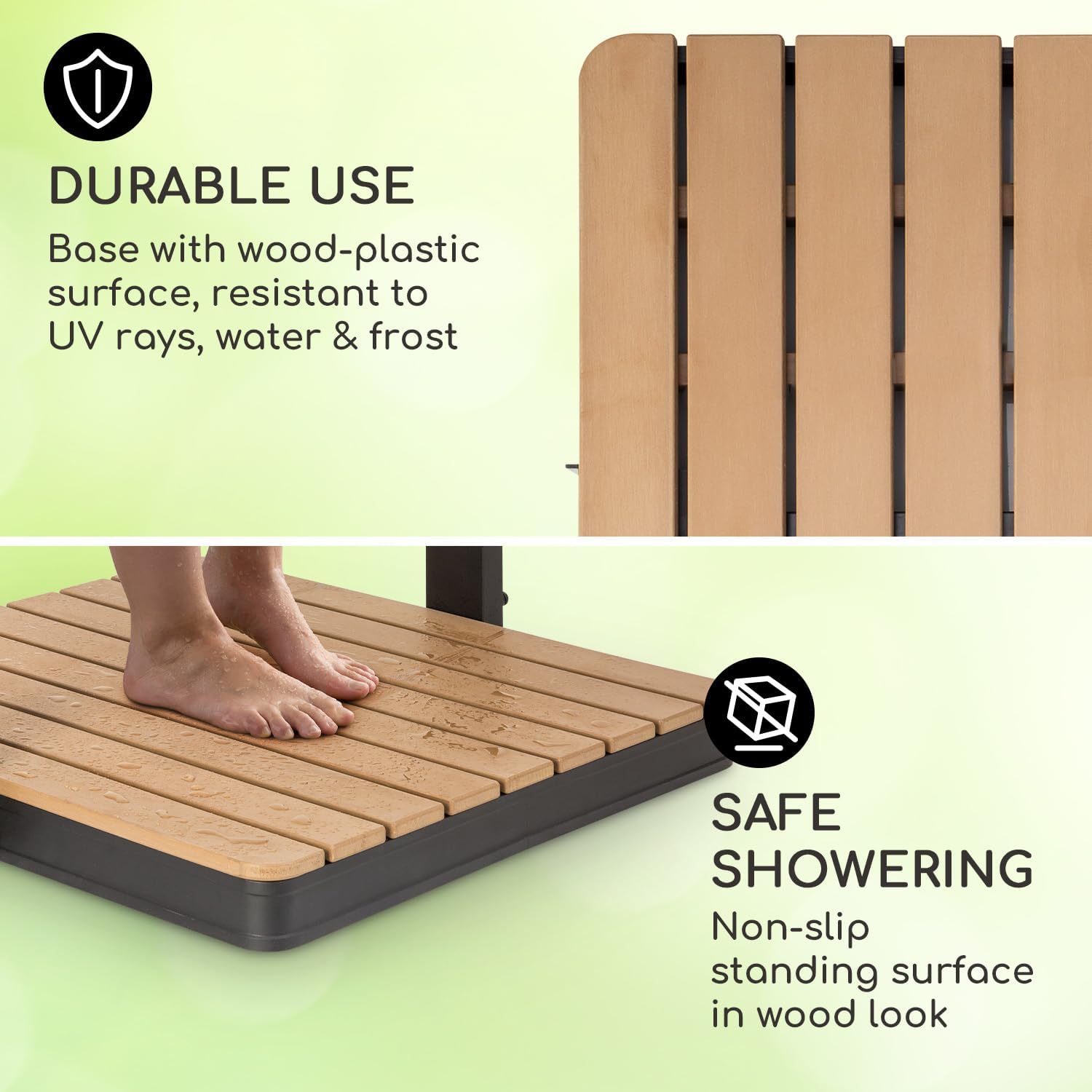 Detalle de Blumfeldt Portable Outdoor Shower Kit with Adjustable Head and Aluminium Base