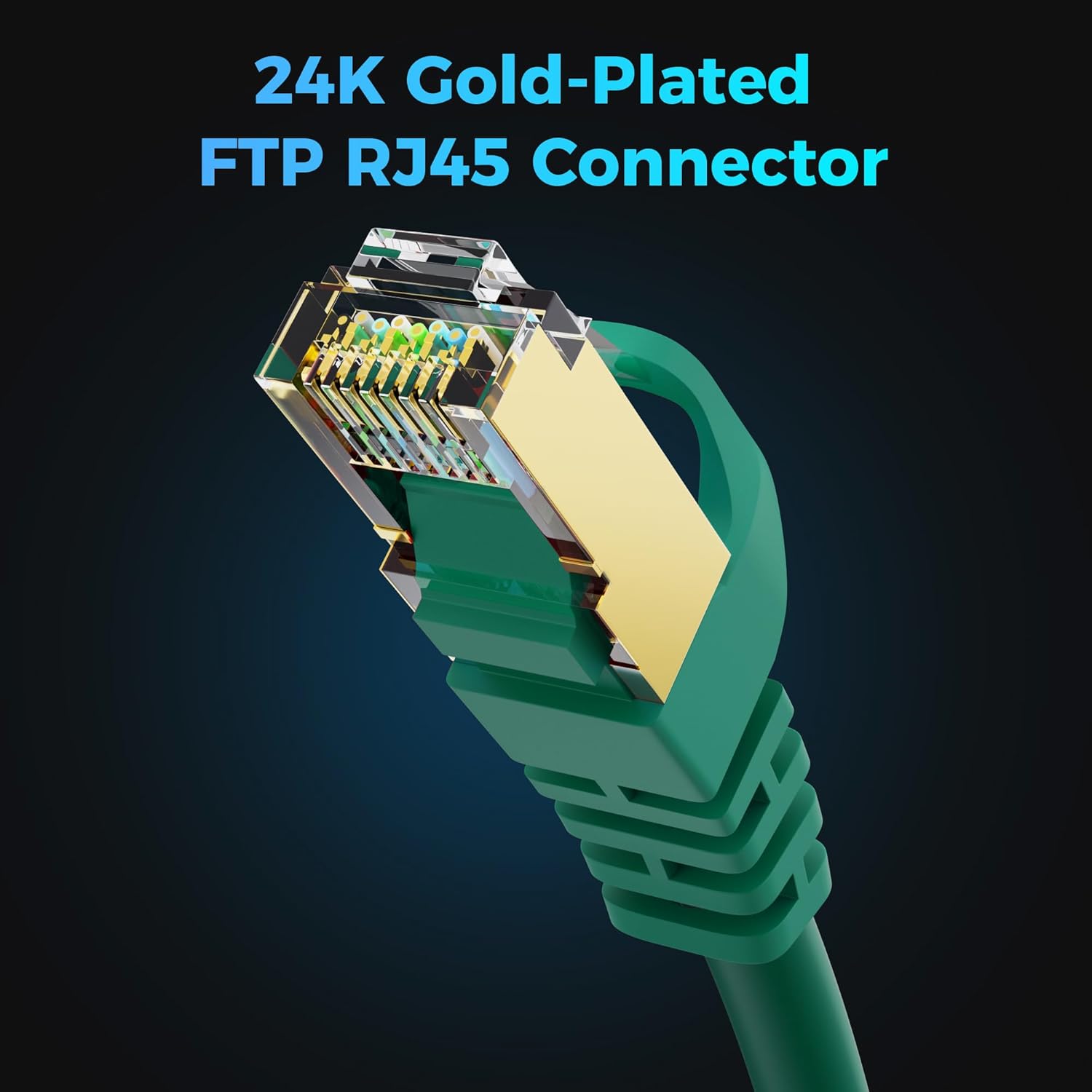 Thumbnail 4 de Cat 7 Ethernet Cable 10 FT — 10Gbps High-Speed, SFTP Shielded, Pure OFC Copper, 600MHz Bandwidth
