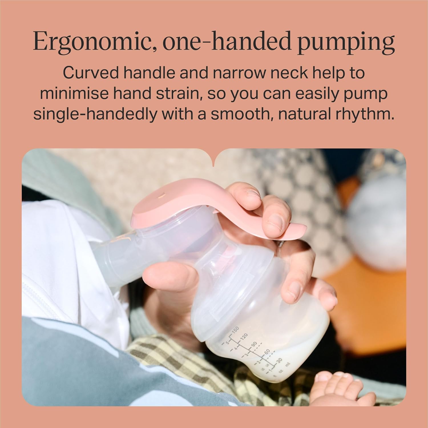 Detalle de Tommee Tippee Manual Breast Pump: Soft Silicone Comfort and On-the-Go Convenience