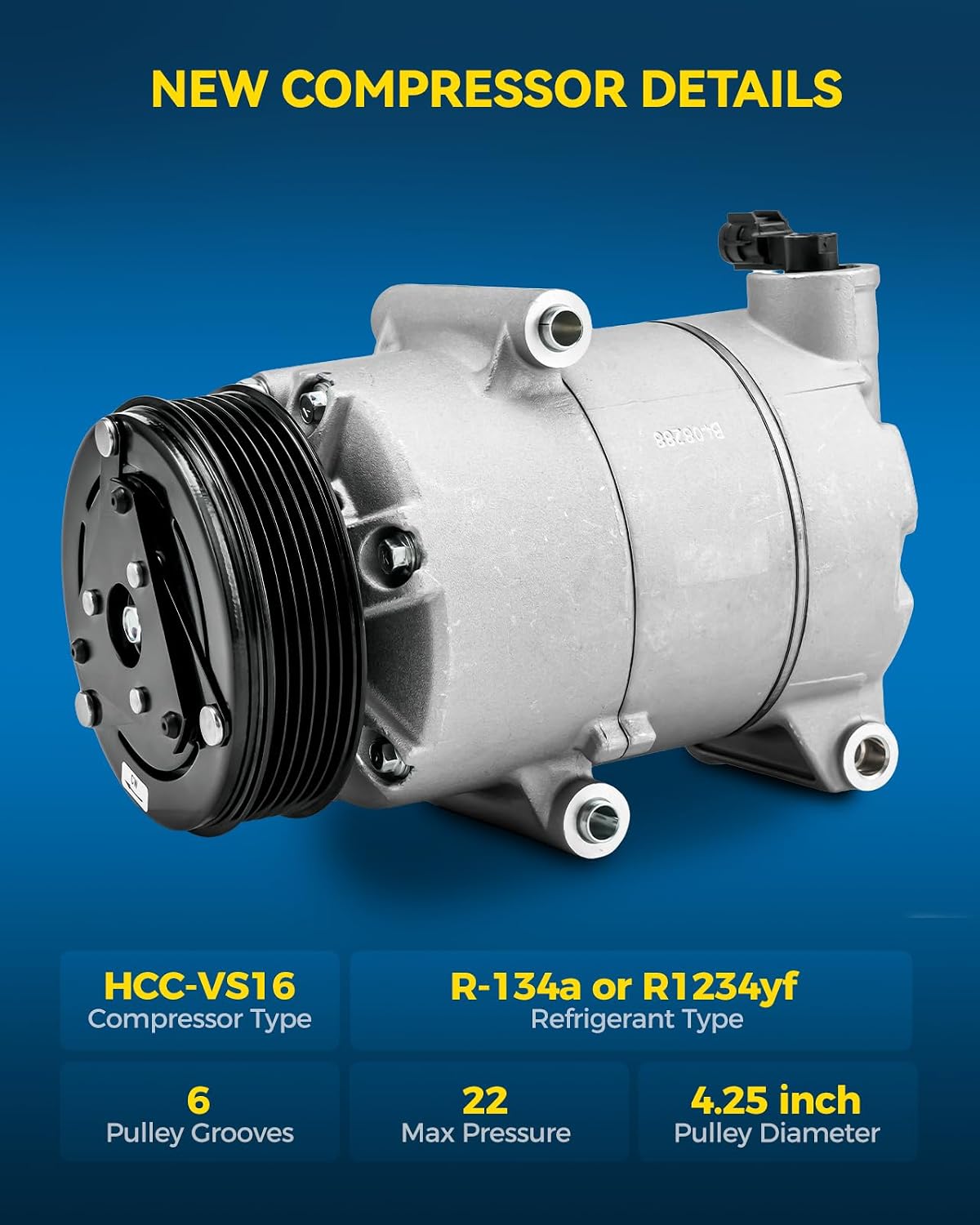 Detalle 2 de PHILTOP AC Compressor with Clutch HCC-VS16