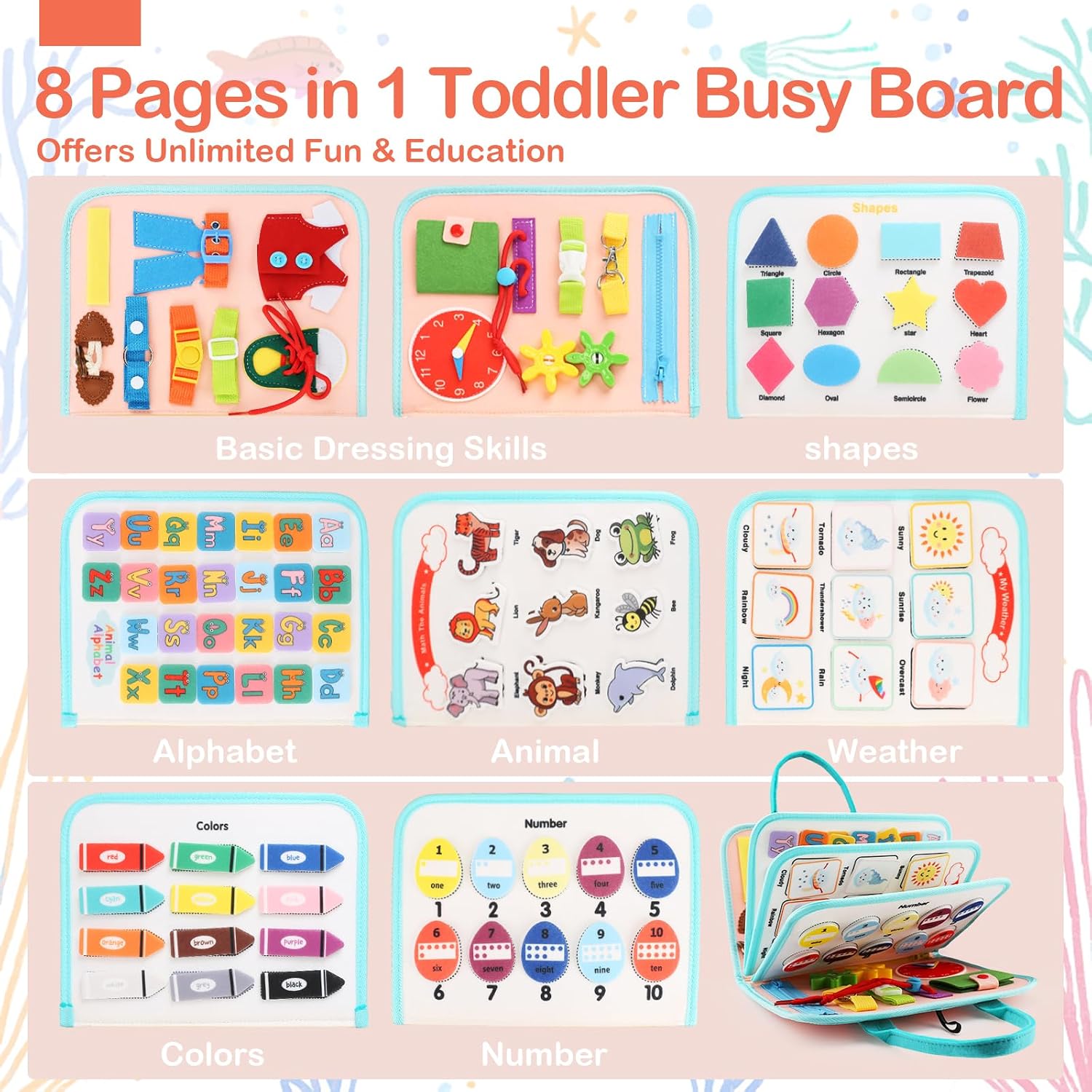 Thumbnail 1 de Teefrye Toddler Busy Board Montessori Toy 🎲