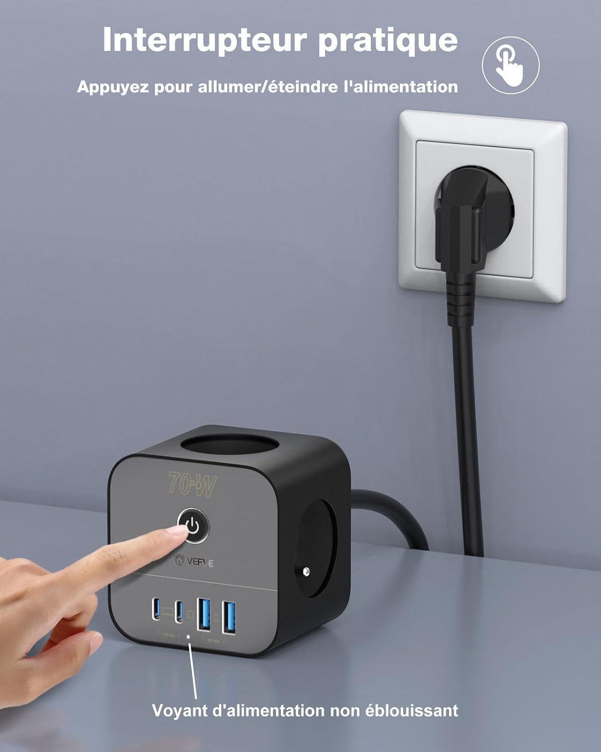 Detalle 2 de VEFVE CubePulse70 Chargeur 70W
