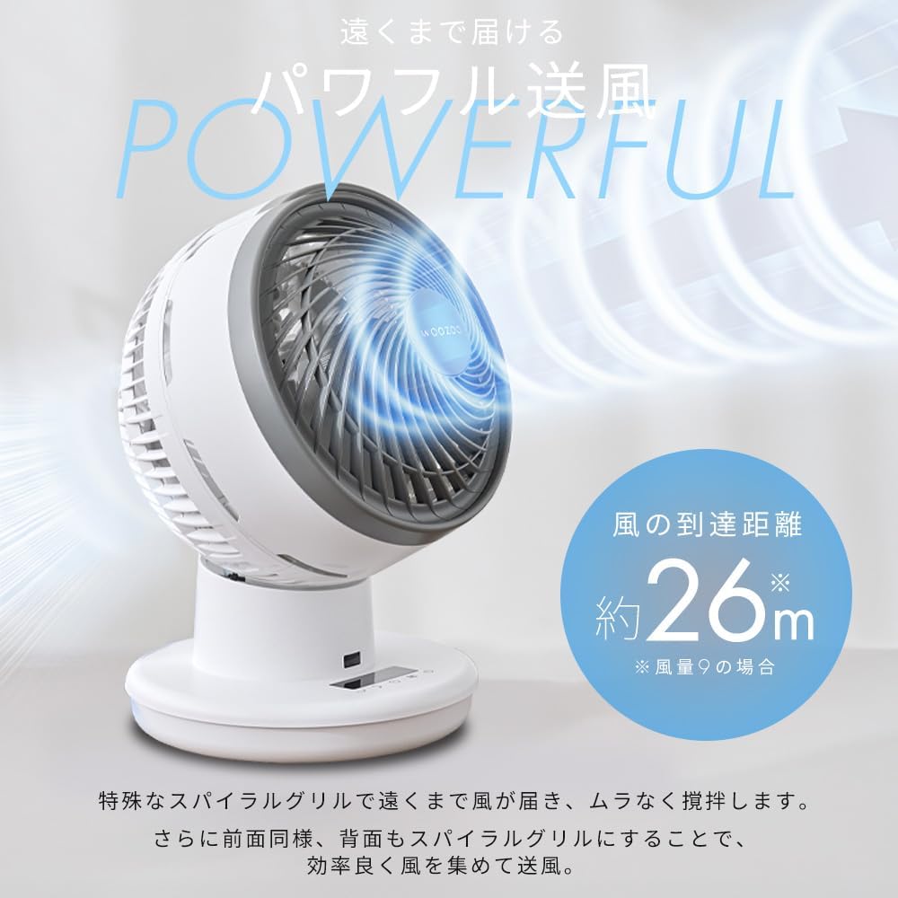 Detalle 2 de アイリスオーヤマ PCF-SDC18T-EC-W DC JETサーキュレーター 18cm・風量9段階・上下左右首振り