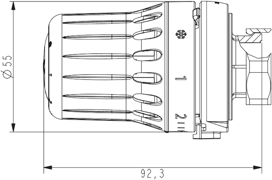 Detalle de Danfoss React M30x1.5 — Vanne thermostatique de radiateur avec capteur intégré