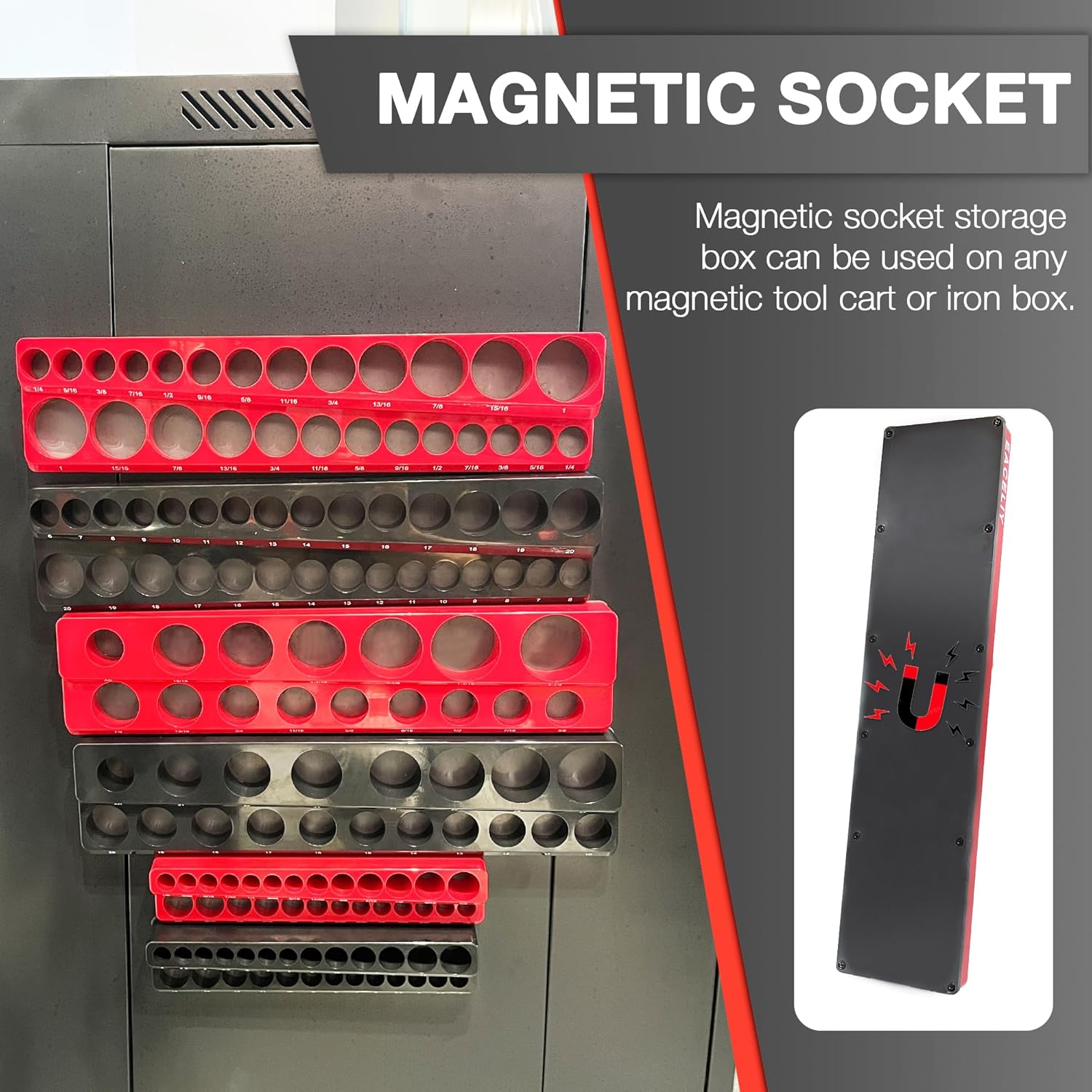 Detalle 2 de EACELIY 6-Piece Magnetic Socket Organizer 141