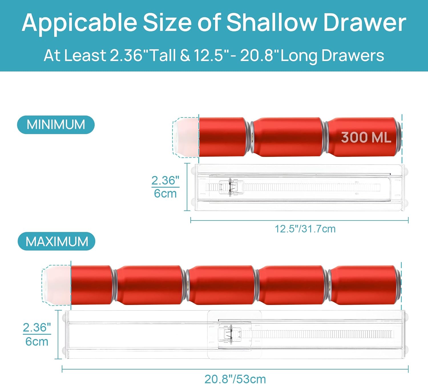 Thumbnail 2 de Vtopmart 4 Pack Shallow Drawer Dividers 2.36"