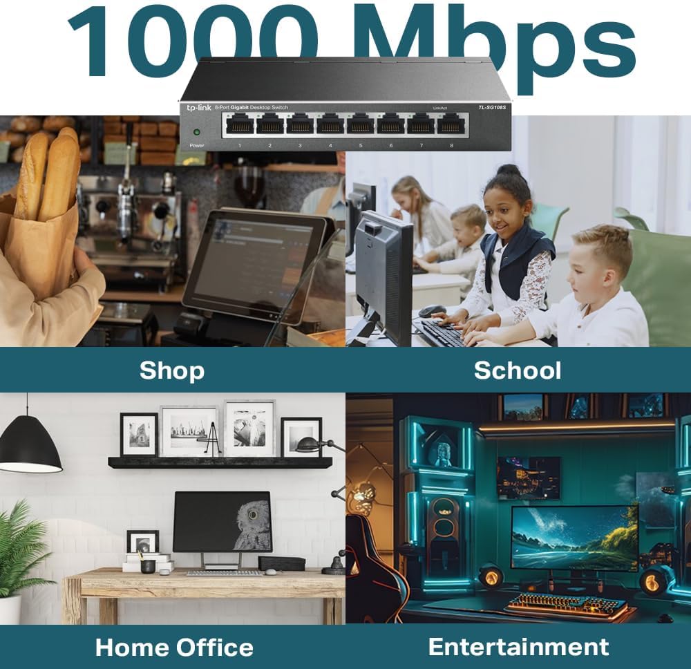 Detalle de TP-Link TL-SG108S 8‑Port Gigabit Switch 📡