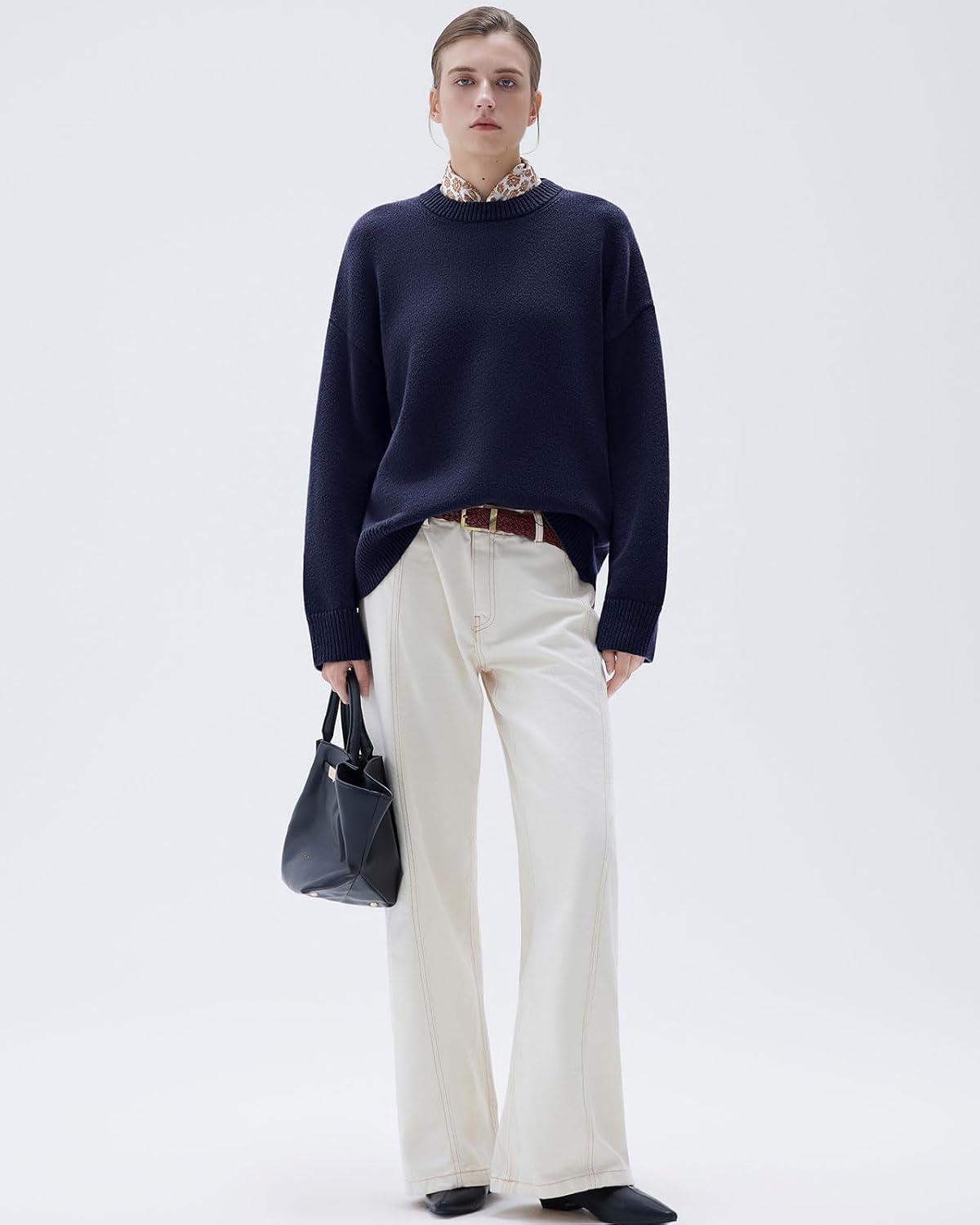 Thumbnail 2 de SUUKSESS Women’s Cashmere-Blend Oversized Sweater, 15% Cashmere, Crew Neck