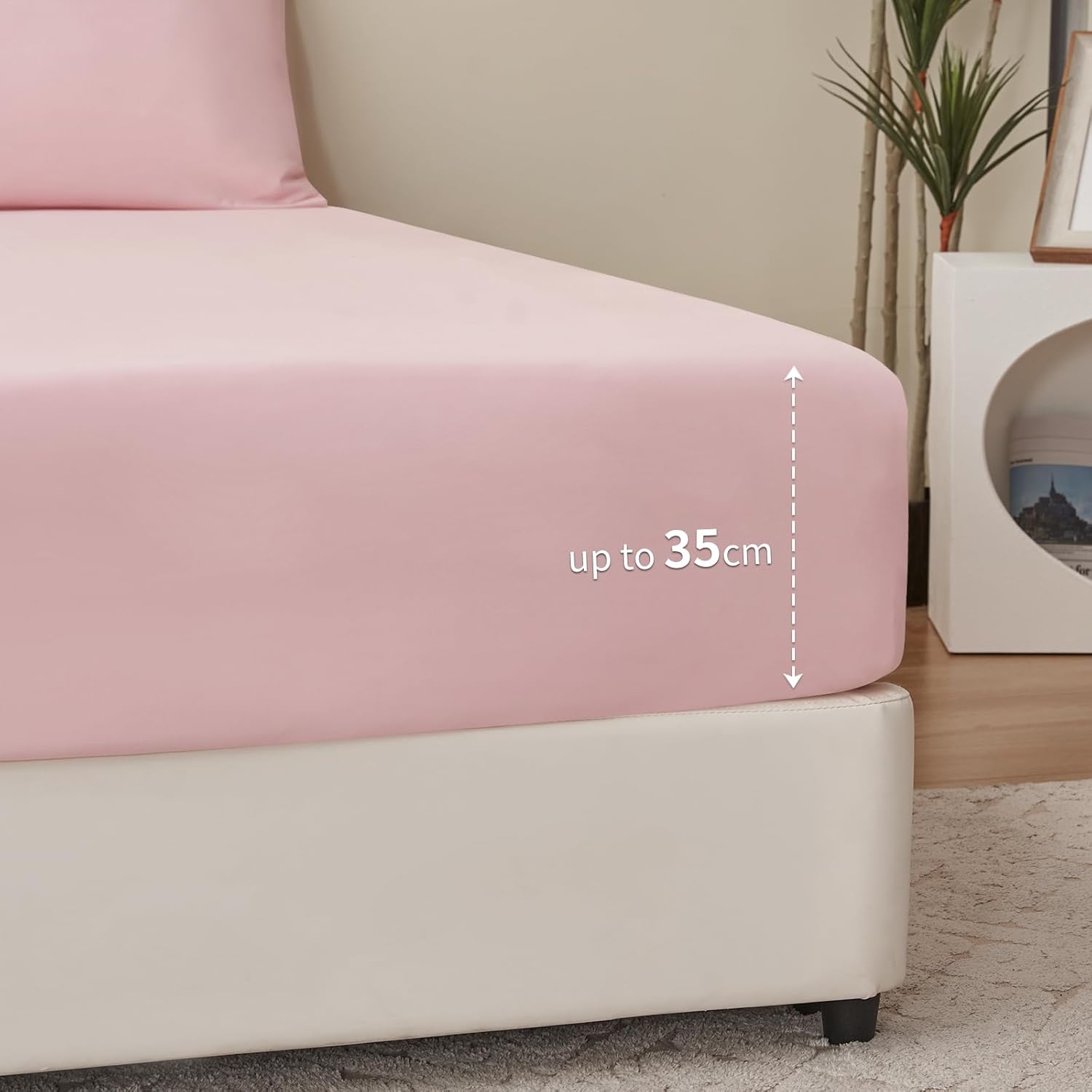Thumbnail 5 de RUIKASI Drap Housse 160x200 Rose – Confort doux et élastique à 360°