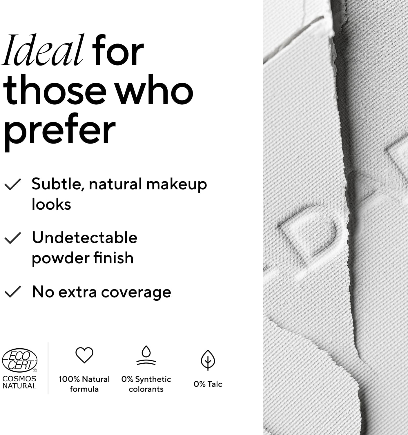 Detalle de MÁDARA Air Equal Soft Silk Mineral Powder #0 Translucent — Poudre fixatrice sans talc, fini naturel