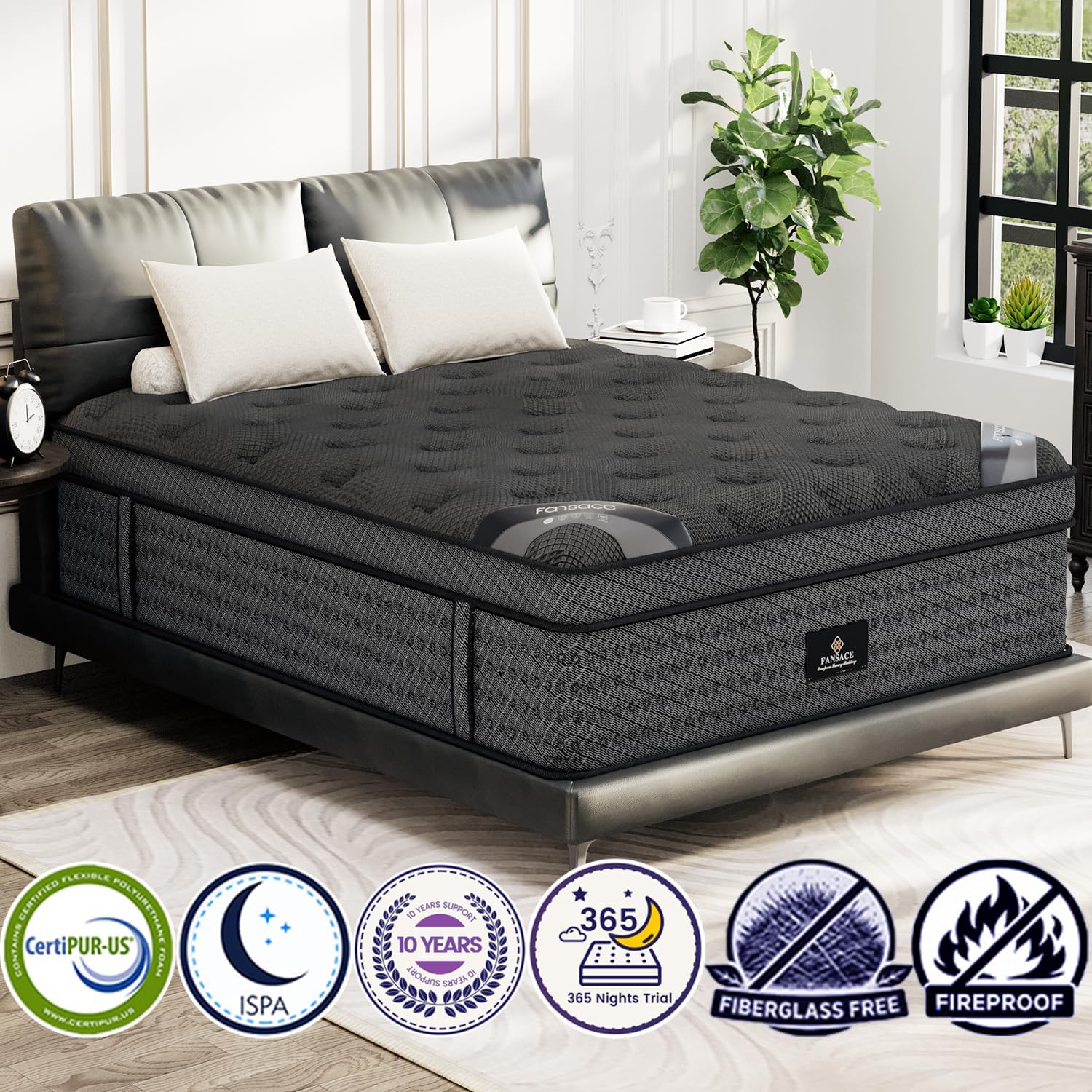 Thumbnail 5 de FANSACE MFA16Q-003 Queen Hybrid Mattress, 16-Inch Gel Foam & Pocket Springs
