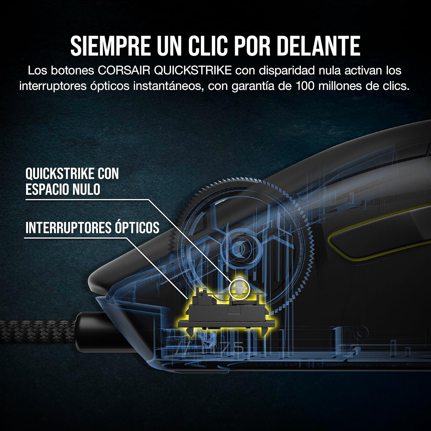 Thumbnail 4 de Corsair M75 Ratón FPS Ligero RGB con Botones Intercambiables