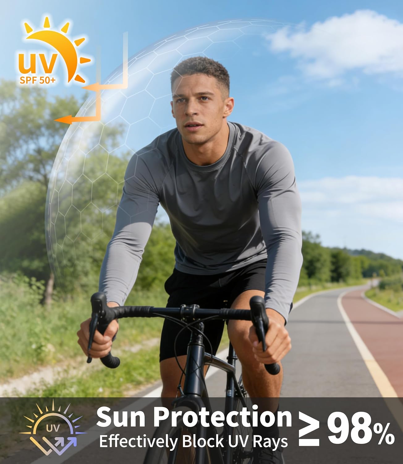 Thumbnail 6 de ZITY 5 Pack Long Sleeve Shirts for Men with UPF 50+ Sun Protection — Fast Dry, Lightweight Rash Guard