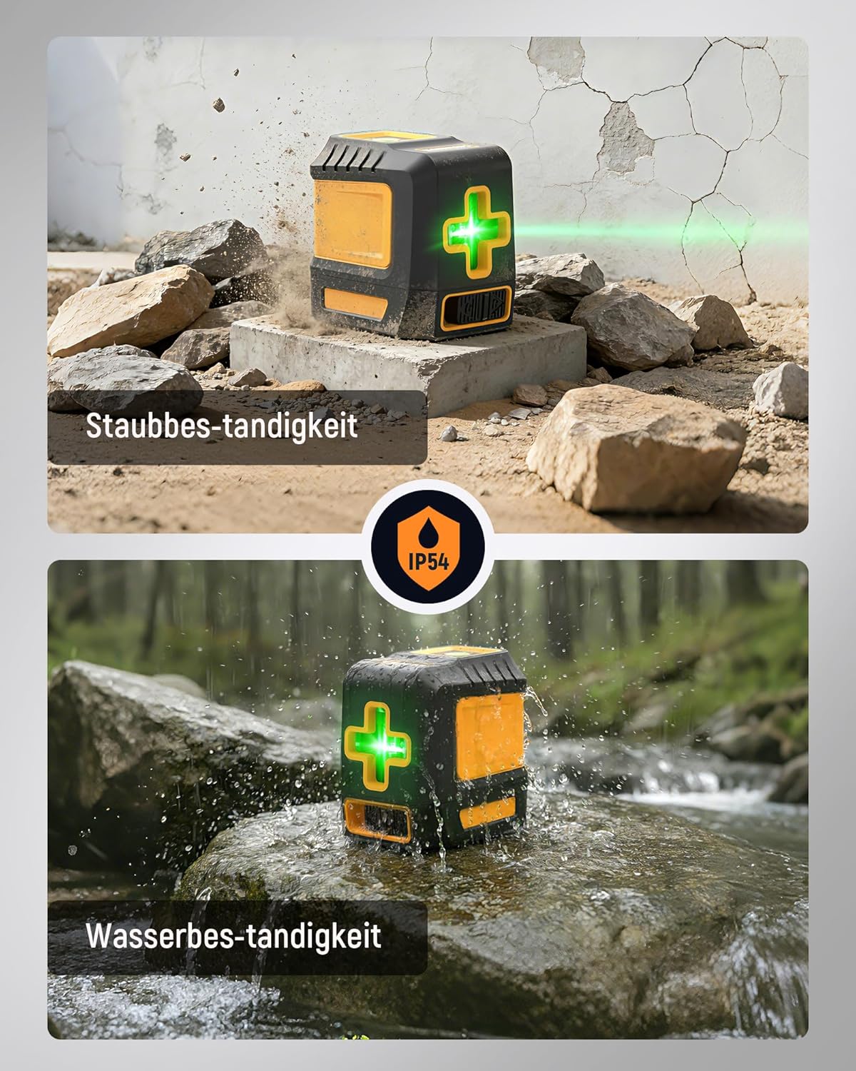 Thumbnail 6 de Livella Laser Autolivellante KAIWEETS Verde 30 m con base magnetica e croce orizzontale/verticale