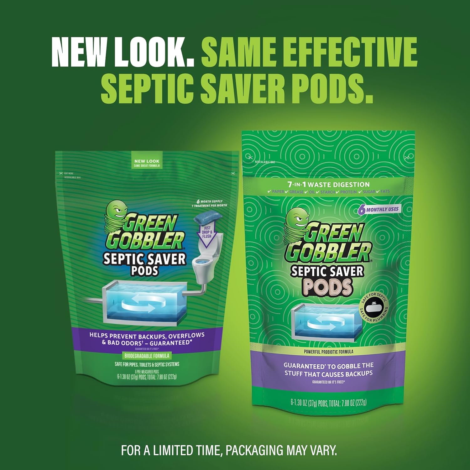 Detalle de Green Gobbler Septic Tank Treatment Packets, 12-Month Supply