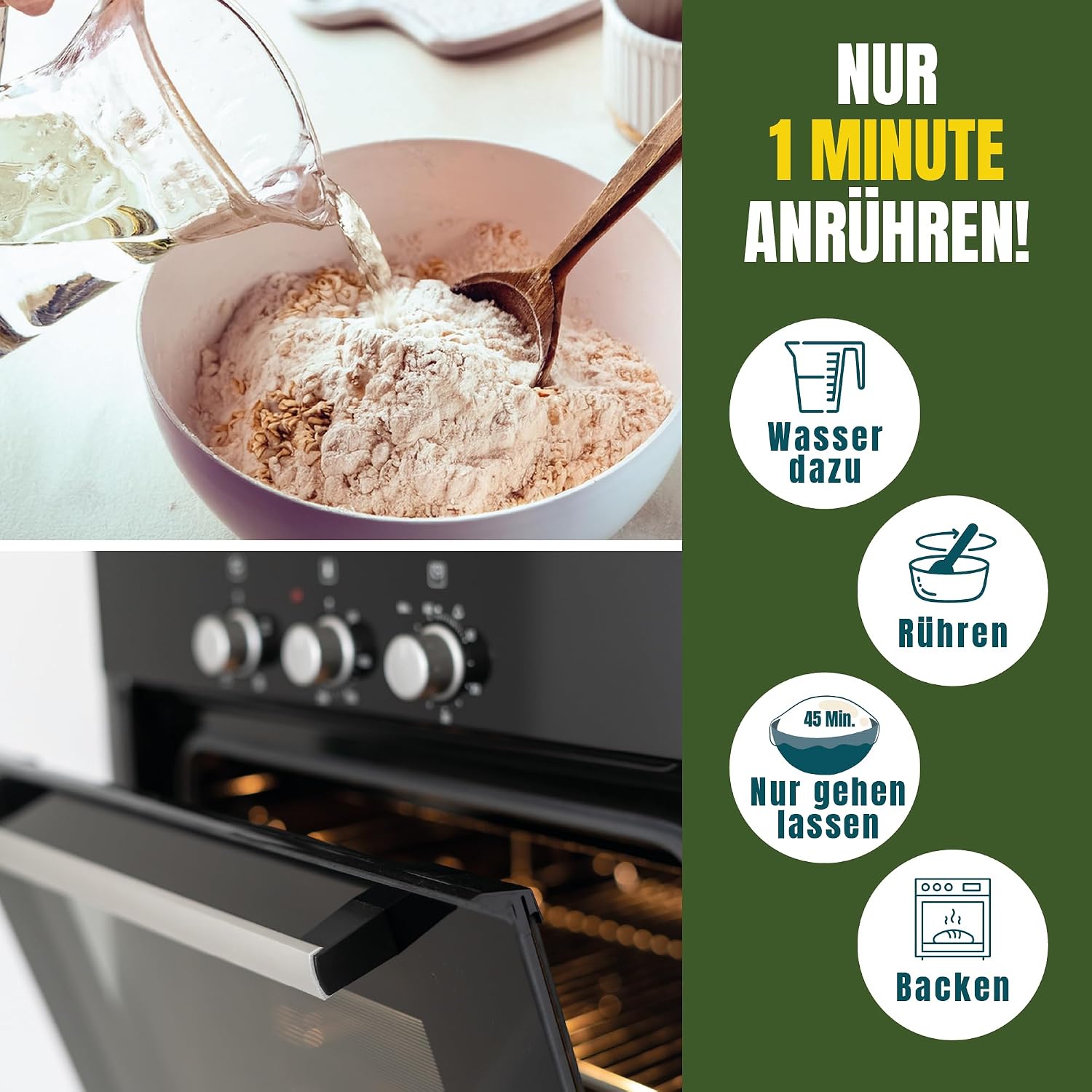 Detalle de Marcel's Vollkorn Sauerteigbrot ohne Weizenmehl – 1200 g fester, vielseitiger Brotbackmix