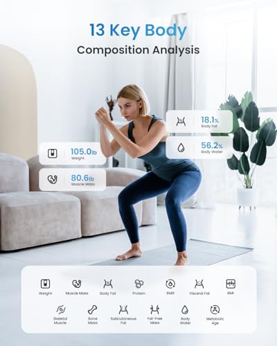 Detalle de RENPHO Balance Connectée avec 13 données corporelles