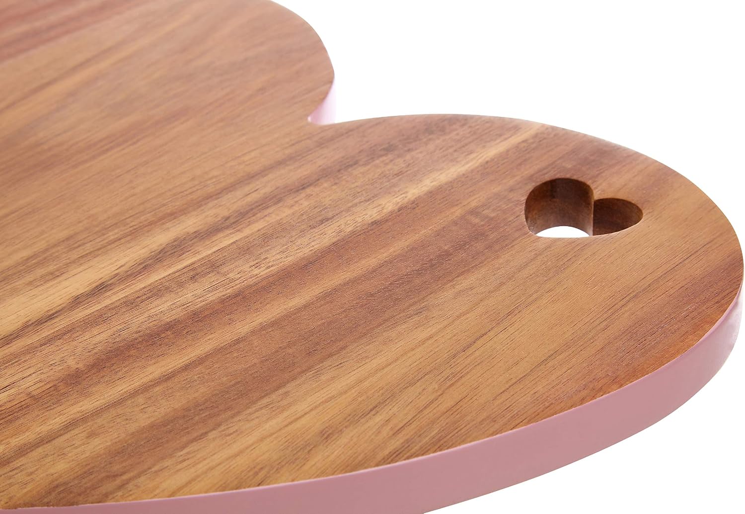 Detalle 1 de Premier Housewares Socorro Heart Chopping Board, Acacia Wood, Pink Edges