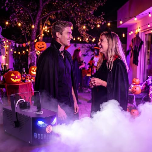Thumbnail 8 de FOGMASHIN Nebelmaschine Halloween Kürbis 3D Gruselgesicht 500W RGB LED