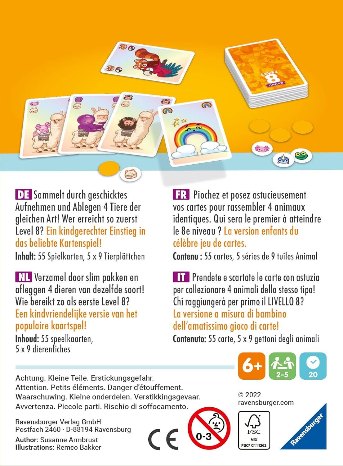 Detalle 2 de Ravensburger Level 8 Junior – Jeu de Cartes familiales (2–5 joueurs, dès 6 ans)